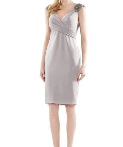 Marsoni By Colors - MV1109 V Neck Column Cocktail Dress