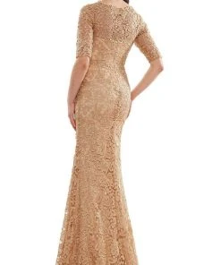 Marsoni By Colors - MV1117 Embroidered Lace Trumpet Dress