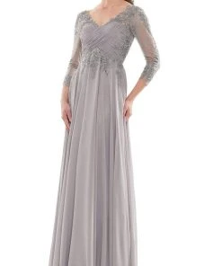 Marsoni By Colors - MV1125 V-Neck A-Line Evening Dress
