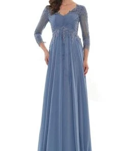 Marsoni By Colors - MV1125 V-Neck A-Line Evening Dress