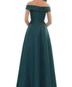 Marsoni By Colors - MV1138 Off Shoulder Beaded A-line Gown