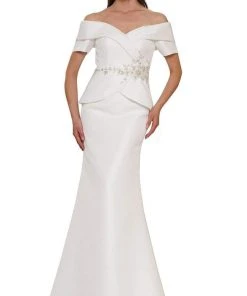 Marsoni By Colors - MV1144 Peplum Trumpet Evening Dress 13 Marsoni By Colors - MV1144 Peplum Trumpet Evening Dress