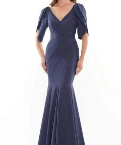 Marsoni By Colors MV1160 - Split Sleeve Trumpet Evening Gown