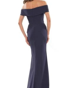 Marsoni By Colors MV1165 - Off Shoulder Sheath Long Dress