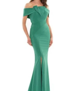 Marsoni By Colors MV1165 - Off Shoulder Sheath Long Dress