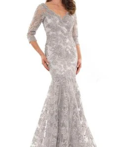 Marsoni By Colors MV1178 - Quarter Sleeves Trumpet Long Gown