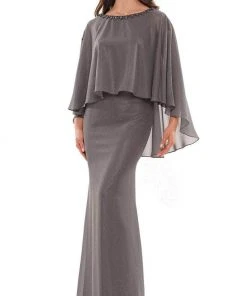 Marsoni By Colors MV1188 - Cape Drape Sheath Formal Dress