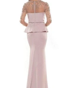 Marsoni By Colors MV1192 - Beaded Sheer Sleeve Formal Gown 7 Marsoni By Colors MV1192 - Beaded Sheer Sleeve Formal Gown