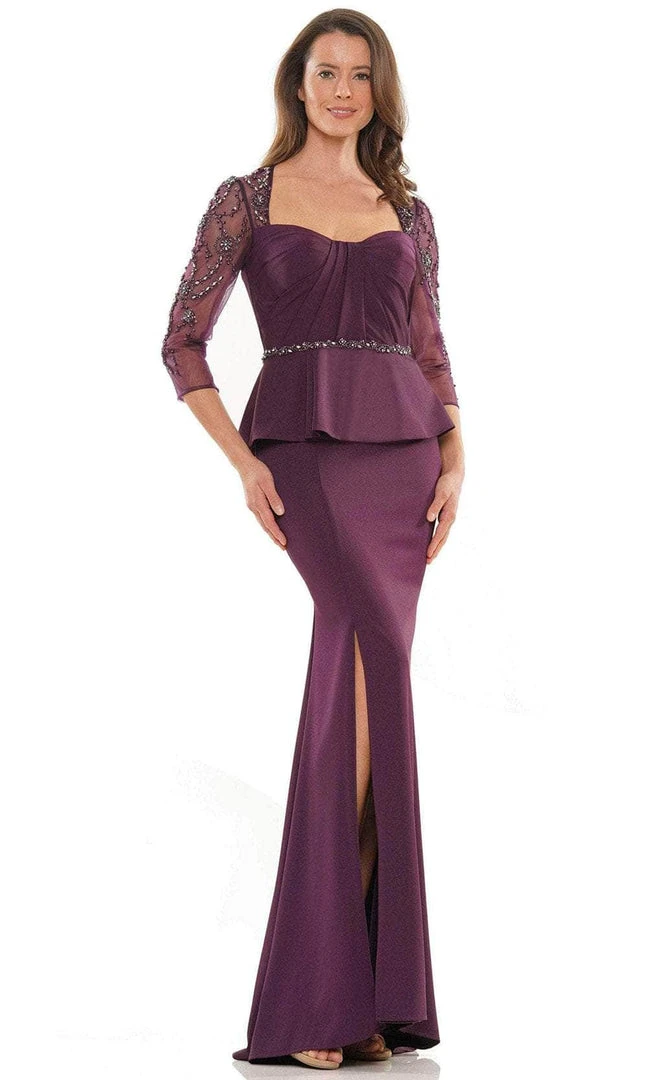 Marsoni By Colors MV1192 - Beaded Sheer Sleeve Formal Gown 6 Marsoni By Colors MV1192 - Beaded Sheer Sleeve Formal Gown