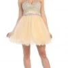 May Queen - Bejeweled Sweetheart A-line Evening Dress Short Dresses