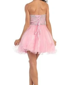May Queen - Bejeweled Sweetheart A-line Evening Dress Short Dresses