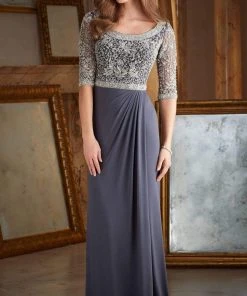 MGNY By Mori Lee - 71401 Beaded Jersey Fitted Dress