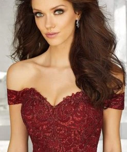 MGNY By Mori Lee - 71616 Embroidered Off-Shoulder Trumpet Dress