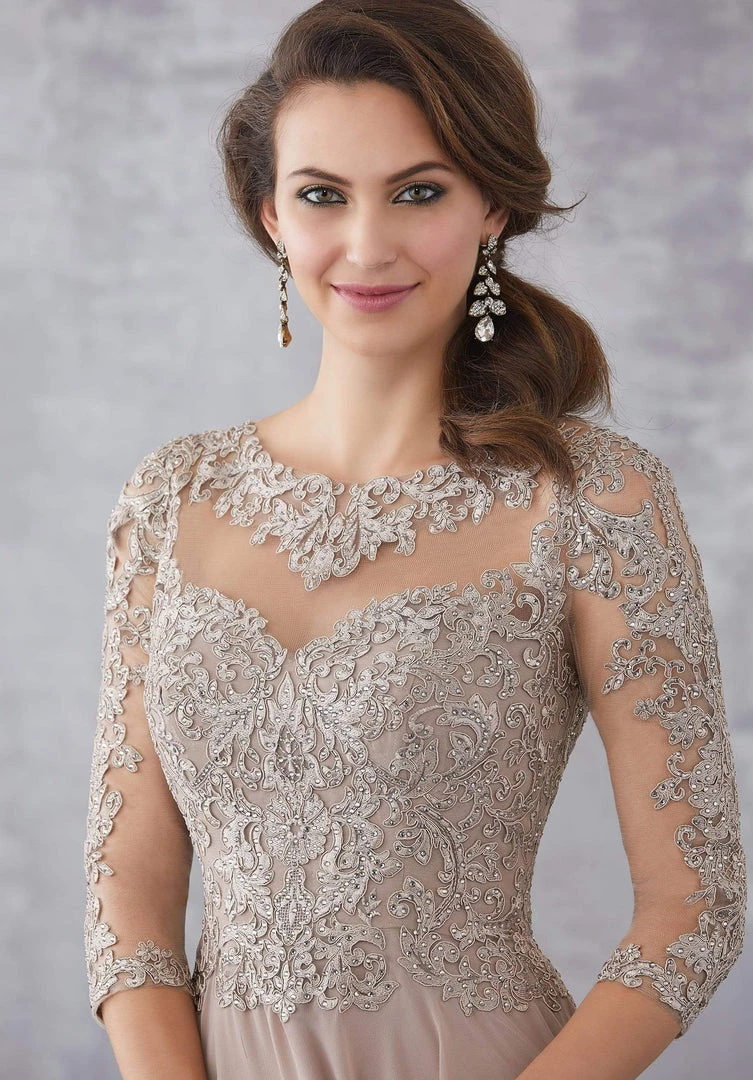 MGNY By Mori Lee - 71714 Beaded Lace Bateau A-Line Dress 7 MGNY By Mori Lee - 71714 Beaded Lace Bateau A-Line Dress