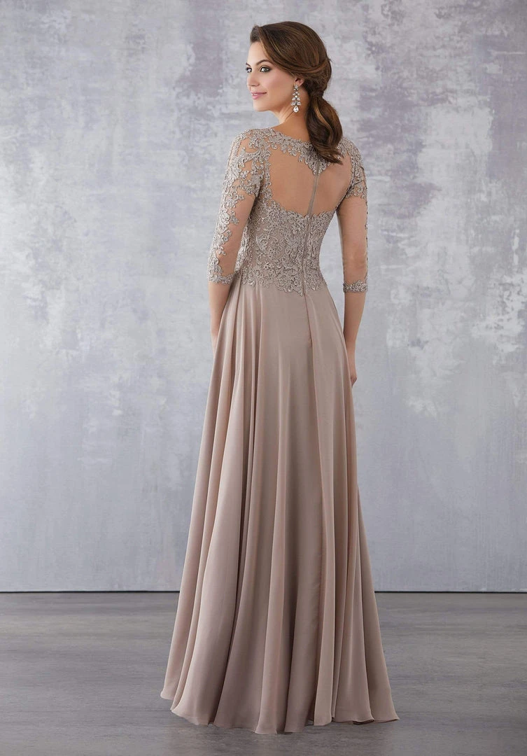 MGNY By Mori Lee - 71714 Beaded Lace Bateau A-Line Dress 6 MGNY By Mori Lee - 71714 Beaded Lace Bateau A-Line Dress