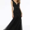 MGNY By Mori Lee - 72103 Beaded Plunging V-Neck Trumpet Dress