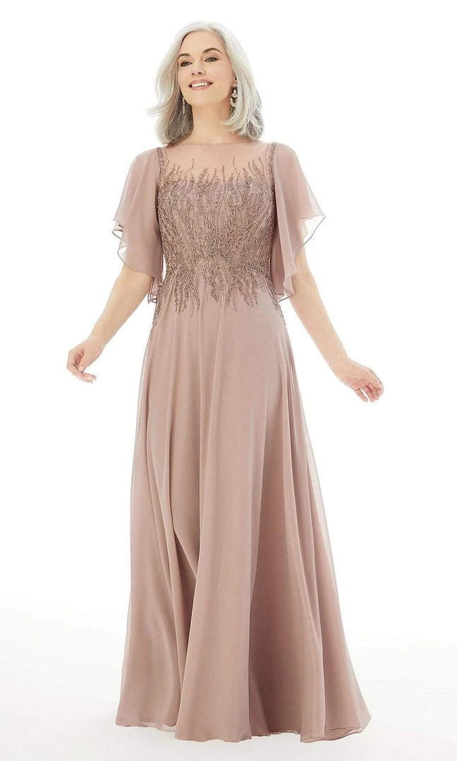 MGNY By Mori Lee - 72206 Flutter Sleeved Embellished Chiffon Gown 3 MGNY By Mori Lee - 72206 Flutter Sleeved Embellished Chiffon Gown