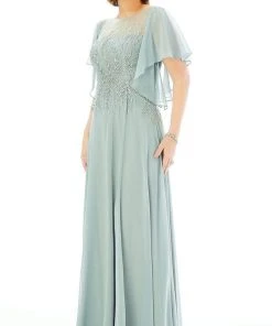 MGNY By Mori Lee - 72206 Flutter Sleeved Embellished Chiffon Gown 11 MGNY By Mori Lee - 72206 Flutter Sleeved Embellished Chiffon Gown