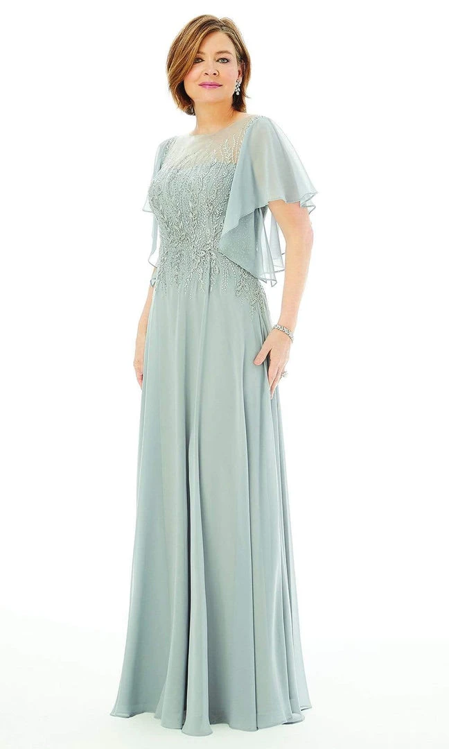 MGNY By Mori Lee - 72206 Flutter Sleeved Embellished Chiffon Gown 6 MGNY By Mori Lee - 72206 Flutter Sleeved Embellished Chiffon Gown
