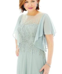 MGNY By Mori Lee - 72206 Flutter Sleeved Embellished Chiffon Gown 12 MGNY By Mori Lee - 72206 Flutter Sleeved Embellished Chiffon Gown