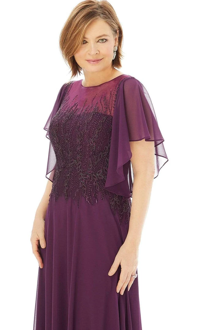 MGNY By Mori Lee - 72206 Flutter Sleeved Embellished Chiffon Gown 8 MGNY By Mori Lee - 72206 Flutter Sleeved Embellished Chiffon Gown