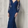 MGNY By Mori Lee - 72402 Embroidered V-Neck Sheath Dress