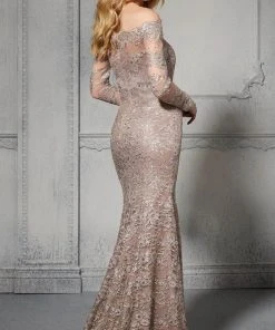 MGNY By Mori Lee - 72415 Scallop Detailed Lace Sheath Dress