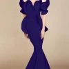 MNM Couture - 2328 Peplum Off-Shoulder Mermaid Evening Gown
