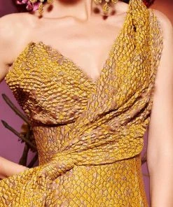 MNM Couture - 2425 Scale-like Asymmetric Mermaid Dress