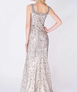 MNM COUTURE - F00301 Sleeveless Jewel Beaded Long Sheath Gown
