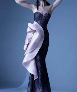 MNM Couture - G0961 Strapless Applique Sweetheart Trumpet Dress