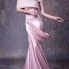 MNM COUTURE - G1038 One Off Shoulder Drape Accent Mermaid Gown