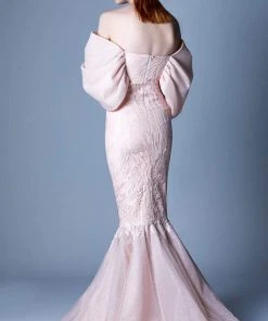 MNM COUTURE - G1103 Caped Off-Shoulder Mermaid Gown