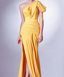 MNM Couture G1342 - Draped Sash Evening Gown