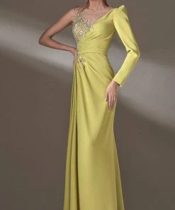 MNM COUTURE - K3908 Illusion Jewel A-Line Evening Dress