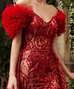 MNM Couture K3948 - Ruffled A-Line Formal Dress