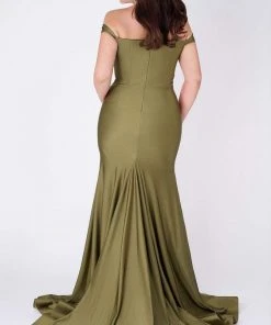 MNM COUTURE - L0044 Tapered V Neck Mermaid Gown