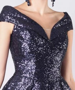 MNM COUTURE - M0009 Allover Sequin Ombre A-Line Evening Gown