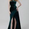 MNM COUTURE N0449 - Draped Velvet Evening Dress