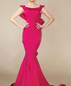 MNM Couture - Off-Shoulder Ruffled Mermaid Gown N0145