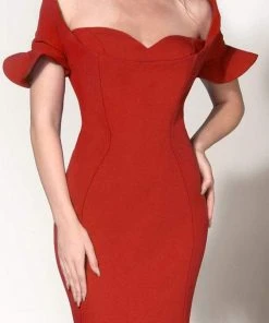 MNM Couture - Ruffle Accented Mermaid Dress 2144A