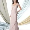 Mon Cheri 114917 Lace Cap Sleeve Ruched Empire Gown 2 Mon Cheri 114917 Lace Cap Sleeve Ruched Empire Gown