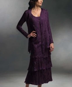 Mon Cheri 13675 Tea Length Ensemble With Floral Pattern