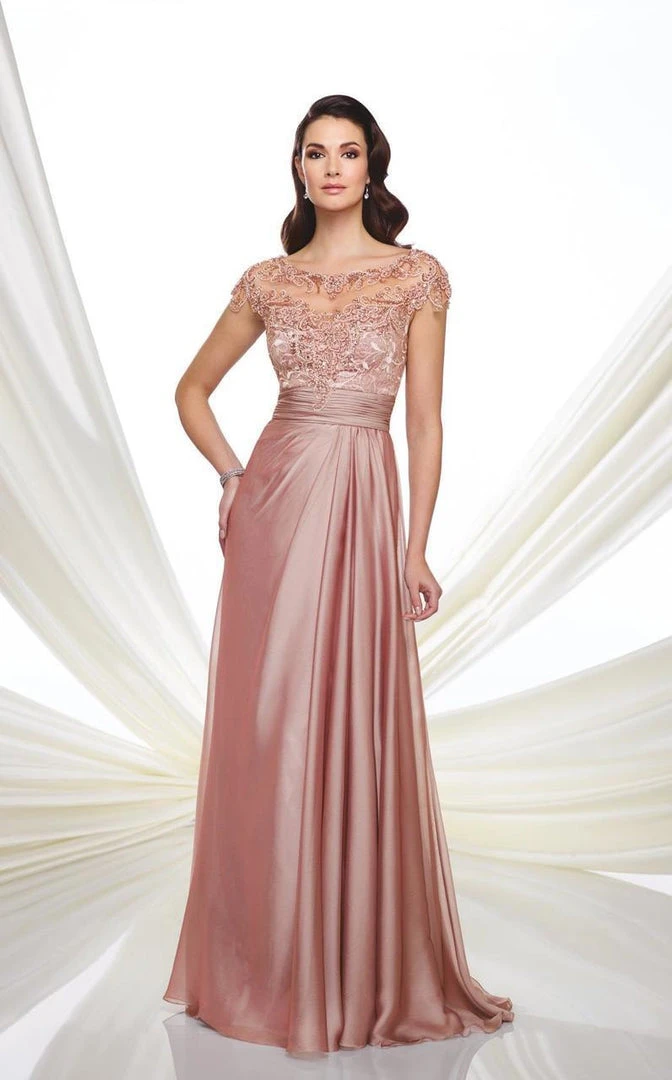 Mon Cheri - 216968 Two Tone Chiffon A-line Dress - 1 Pc Rose In Size 6 Available 3 Mon Cheri - 216968 Two Tone Chiffon A-line Dress - 1 Pc Rose In Size 6 Available