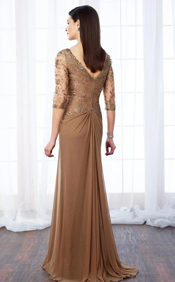 Mon Cheri 217646W Classy Lace And Mesh Gown 4 Mon Cheri 217646W Classy Lace And Mesh Gown