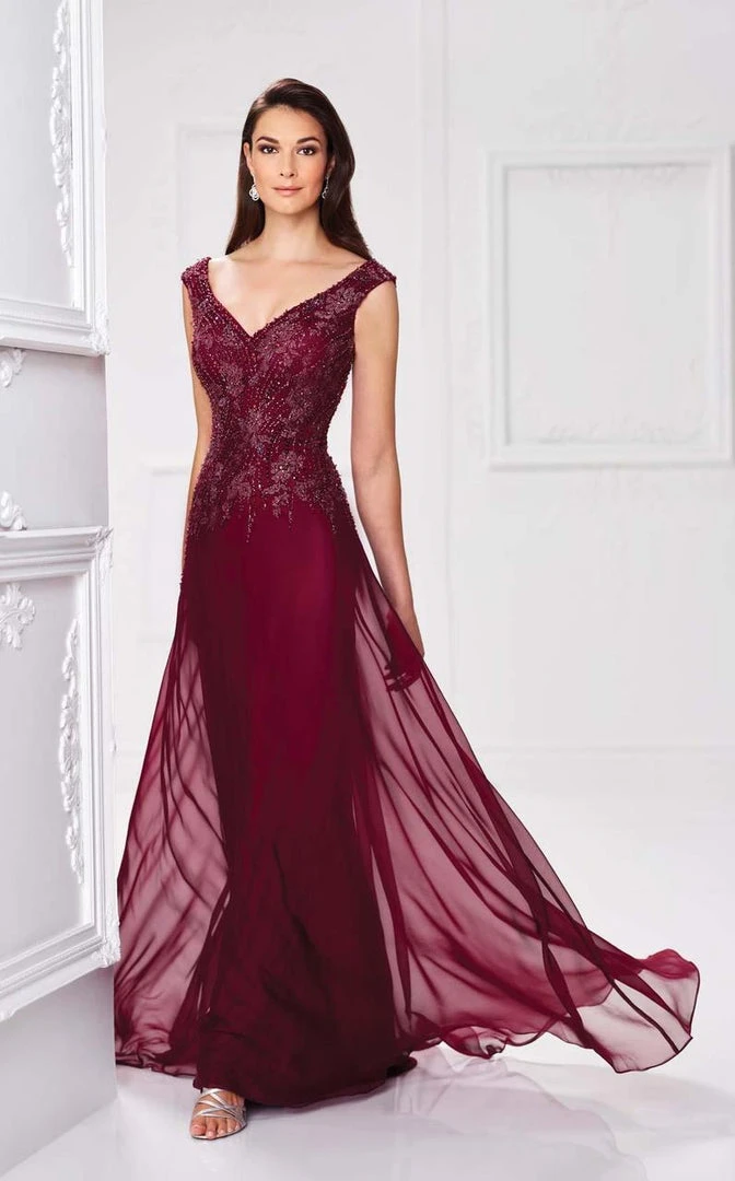 Mon Cheri A-Line Gown 117903 - 1 Pc Wine In Size 12 And 1 Pc Wedgewood In Size 10 Available 3 Mon Cheri A-Line Gown 117903 - 1 Pc Wine In Size 12 And 1 Pc Wedgewood In Size 10 Available