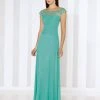 Mon Cheri - Beaded Illusion Bateau Pleated Bodice Gown 116662 - 1 Pc Jade In Size 4 Available