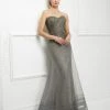 Mon Cheri Beaded Strapless Lace Long Gown 217D87