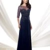 Mon Cheri Beaded Sweetheart Gown In Navy Blue 115971W