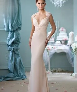 Mon Cheri Destinations 116128 Dress - 1 Pc Champagne In Size 16 Available